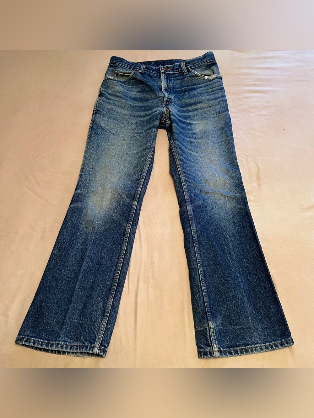 🇨🇦 C.W. Cody Men's Blue Distressed Bootcut Jeans - No Size Tag